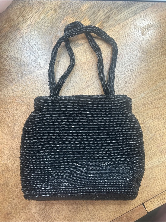 Handbags - Black Beaded Evening X- Small Handheld Bag Women